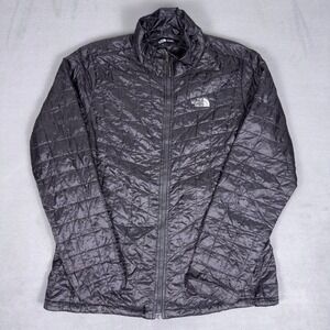 The North Face ThermoBall Eco Puffer Jacket Womens L Black Full Zip Quilted